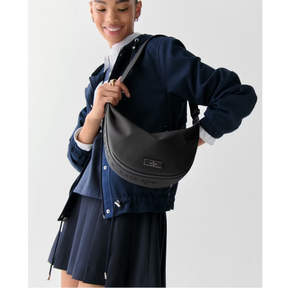♠️Kate Spade Carter Nylon Medium Sling Bag, Black NWT - Picture 5 of 5
